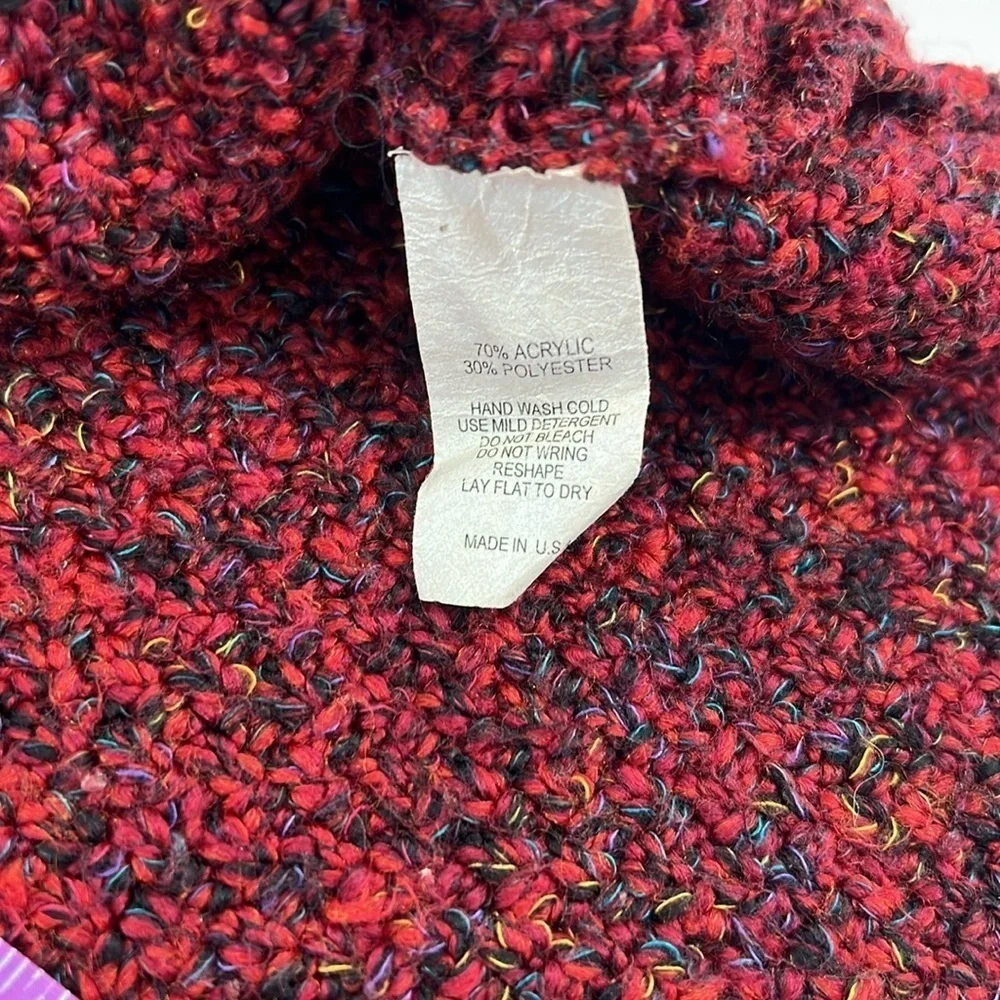 Habitat Red confetti Cowl‎ Neck Sweater Cozy Texture layering essential M/L